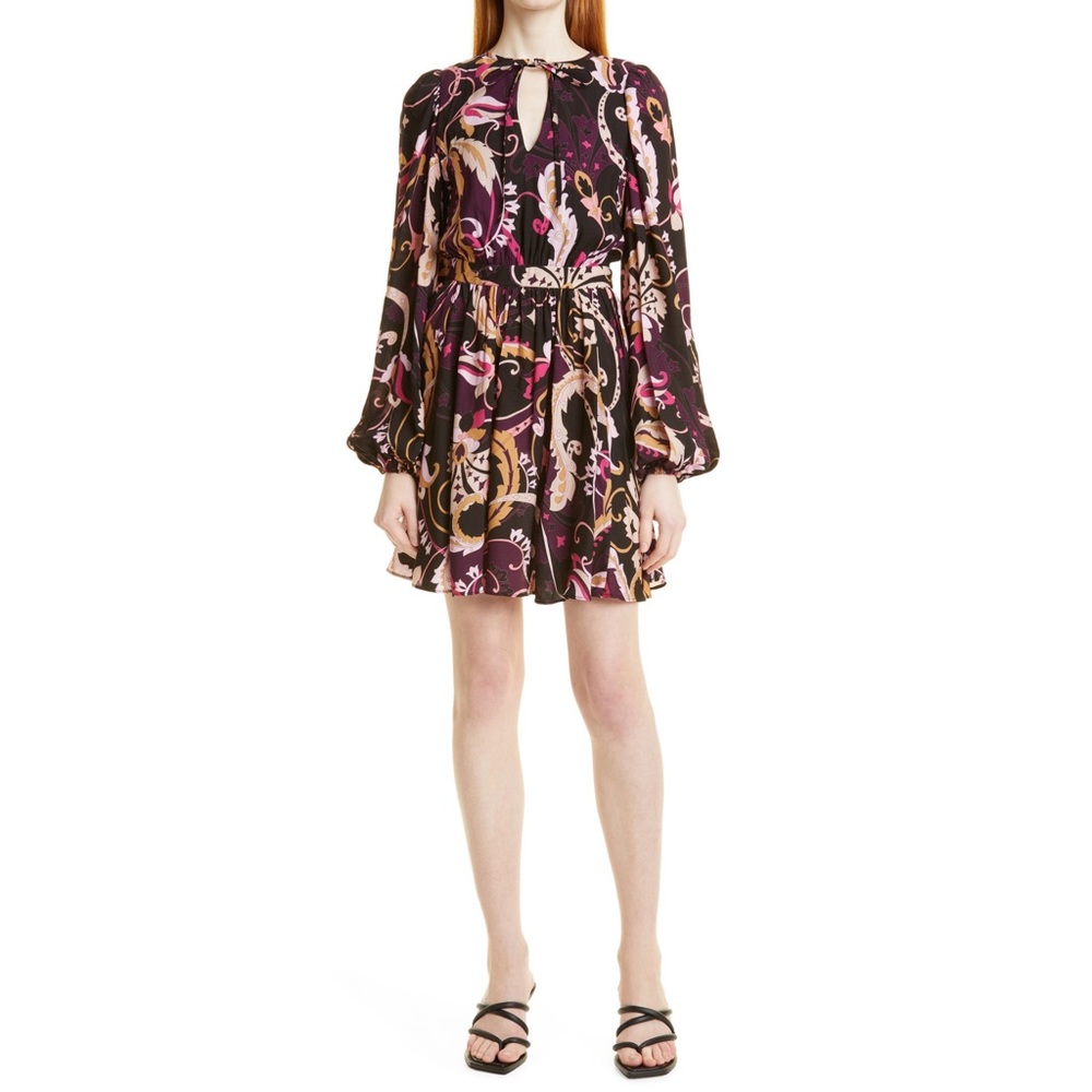 Ted Baker London Deep Purple Rhabia Floral Paisley-print Woven Mini Dress